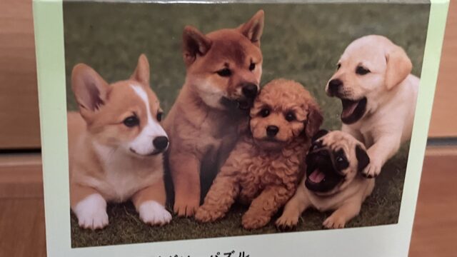 ダイソーの大人用ジグソーパズル432ピース子犬