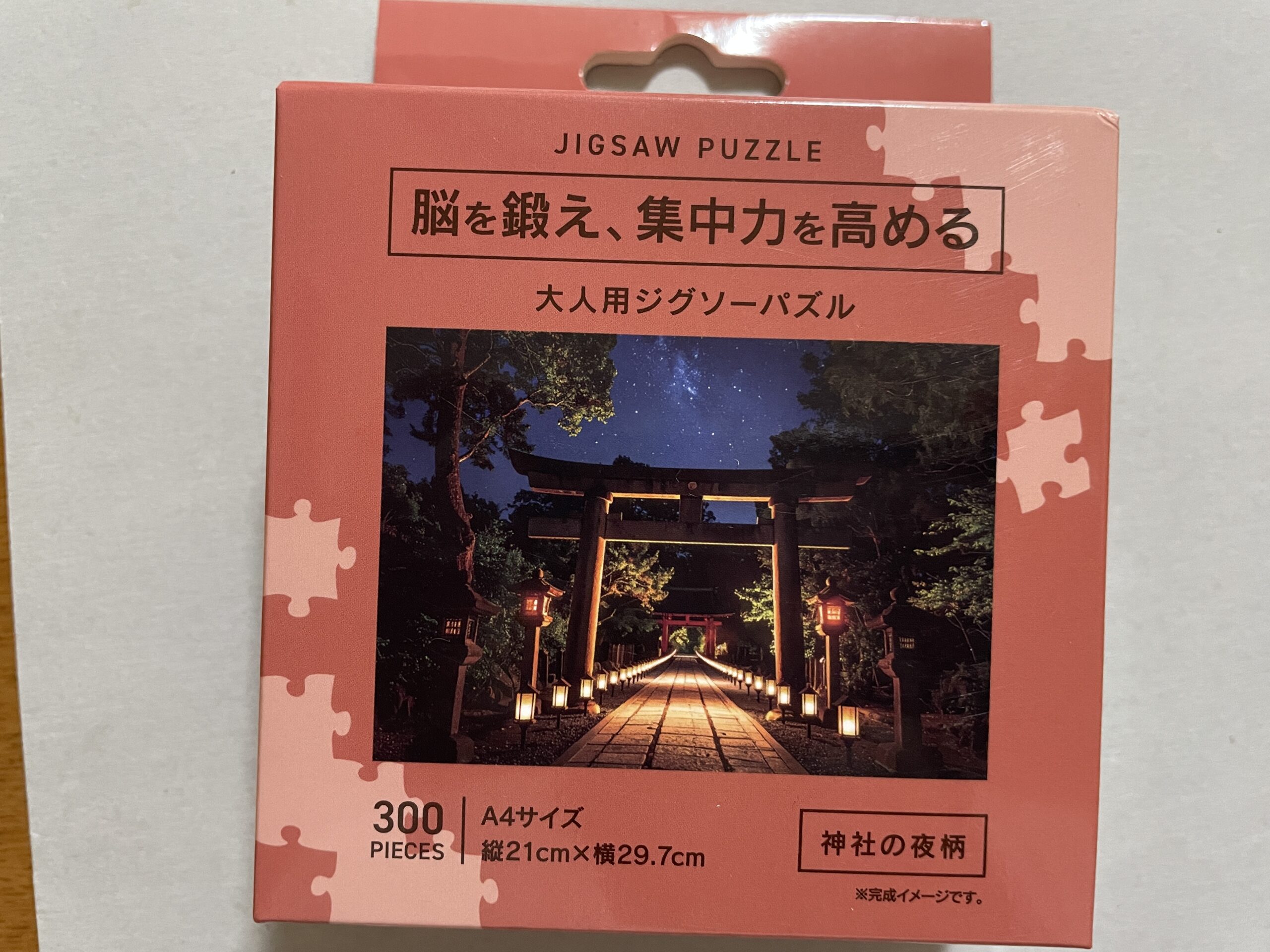 セリアの大人用ジグソーパズル300ピース神社の夜